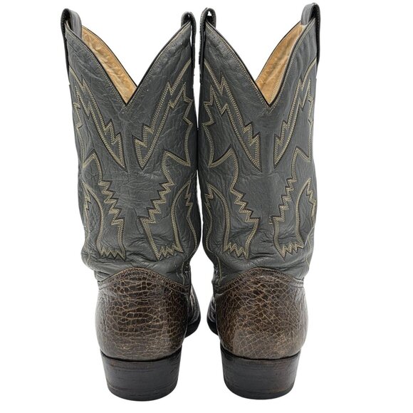 Rare 11.5D Vintage Montana Exotic 1970s Alligator Grey Brown Cowboy Boot Western - Picture 11 of 16